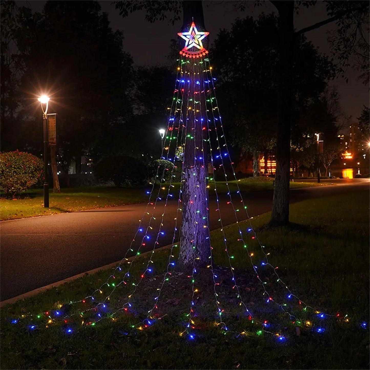 Cascada de Luces en forma de Árbol