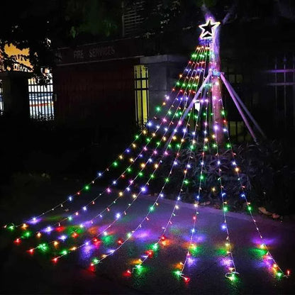 Cascada de Luces en forma de Árbol