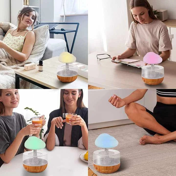 Humidificador y Lámpara relajante con forma de nube