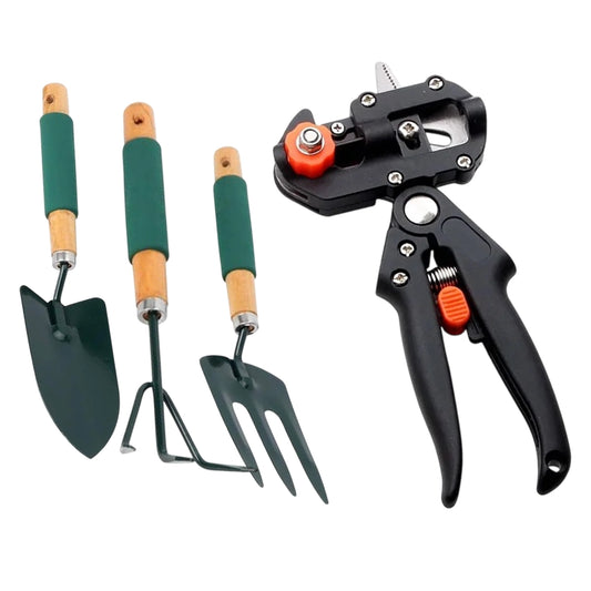 Podadora de Injerto Profesional + Set de 3 herramientas de jardinería