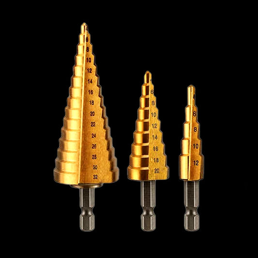 Set de Brocas Escalonadas de Titanio (3 piezas)